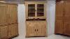 Attractive Large Vintage Rustic Pine Kitchen Dresser With Glazed Doors